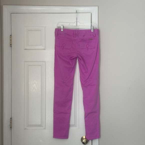 Lilly Pulitzer Bright Barbie Pink Worth Skinny Jeans Size 4 Super Soft Denim - Picture 6 of 10